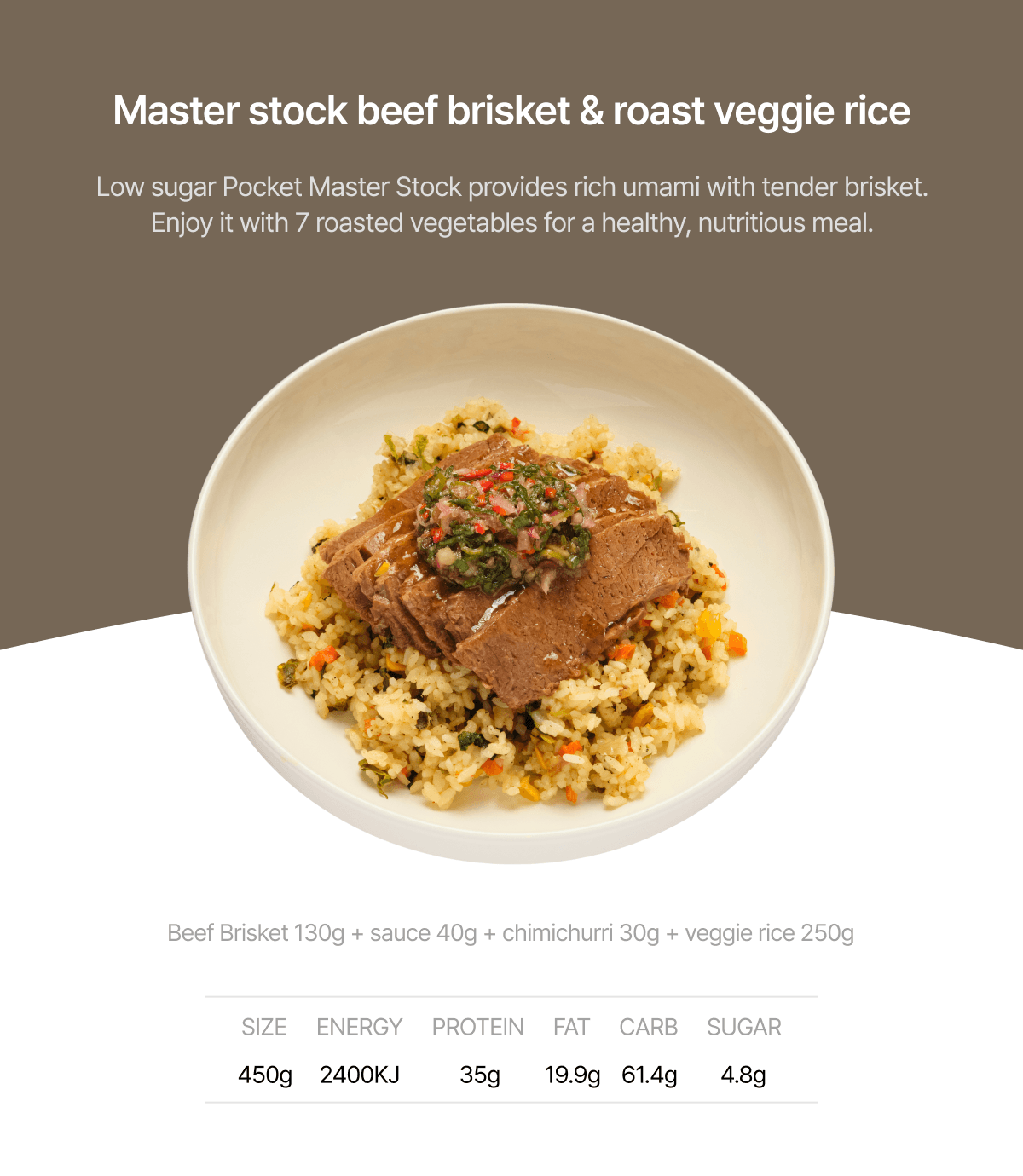 Master stock beef brisket & roast veggie rice