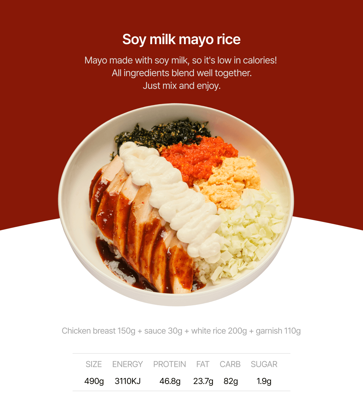 Soy milk mayo rice