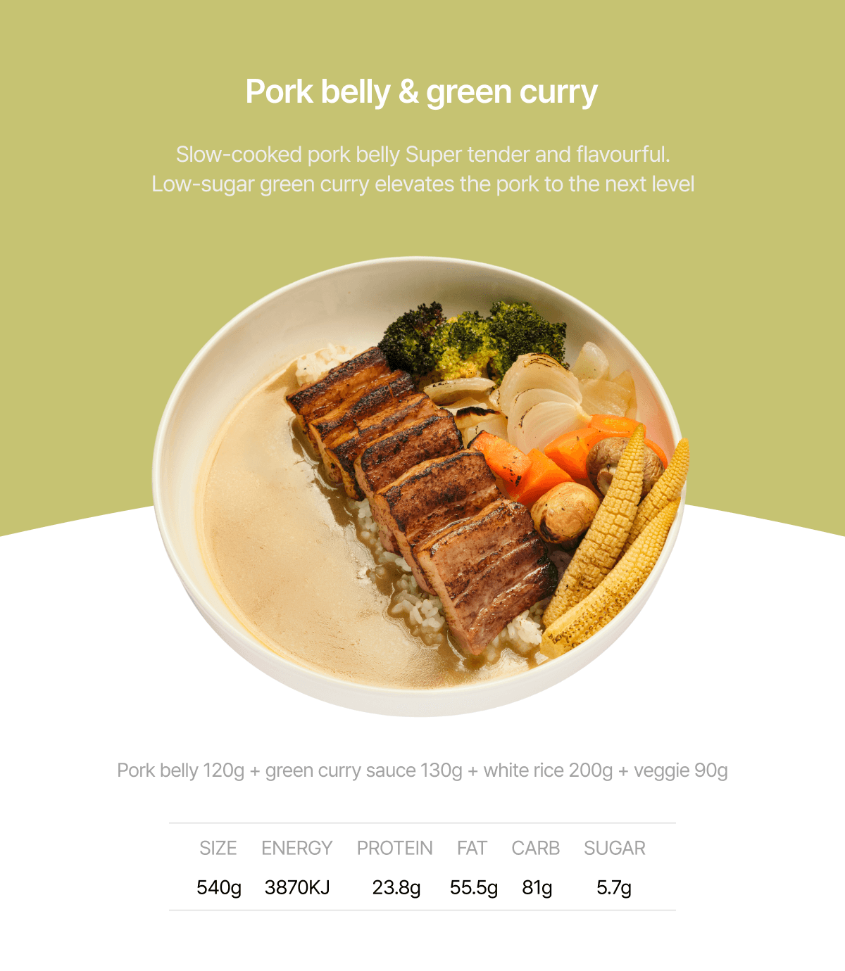 Pork belly & green curry