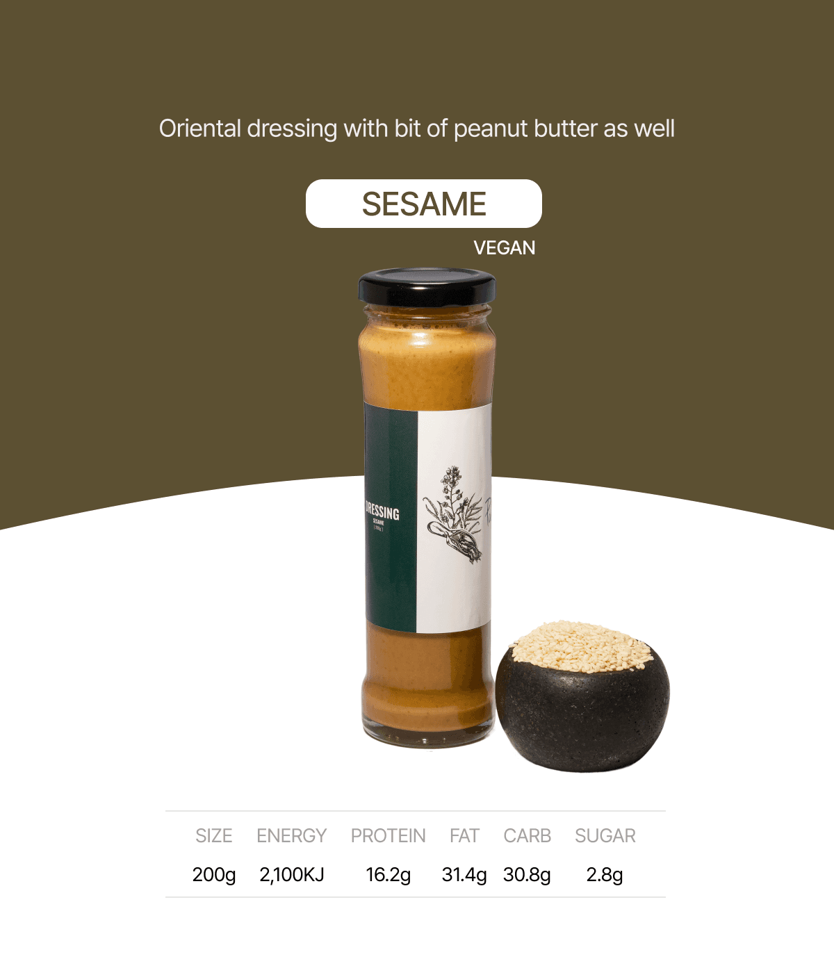 Sesame dressing detail 1