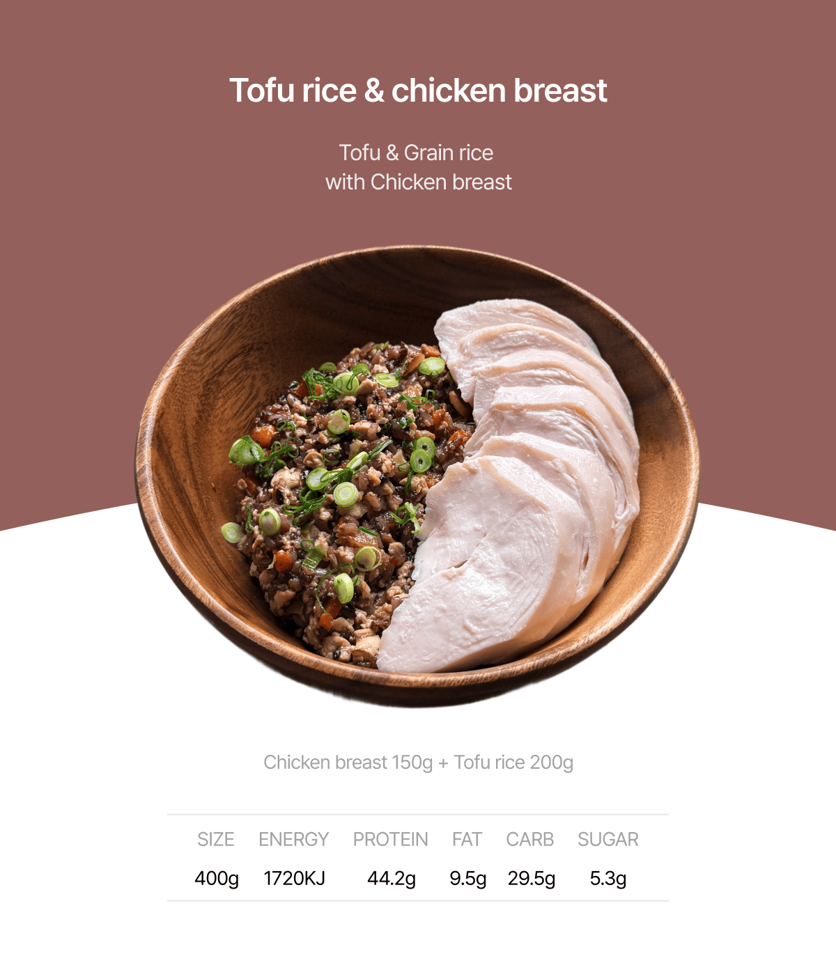 Tofu rice & Chicken breast detail 1