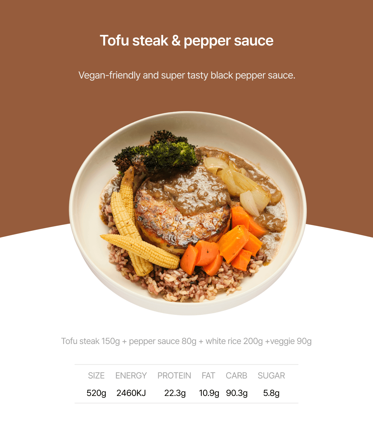 Tofu steak & pepper sauce detail 1