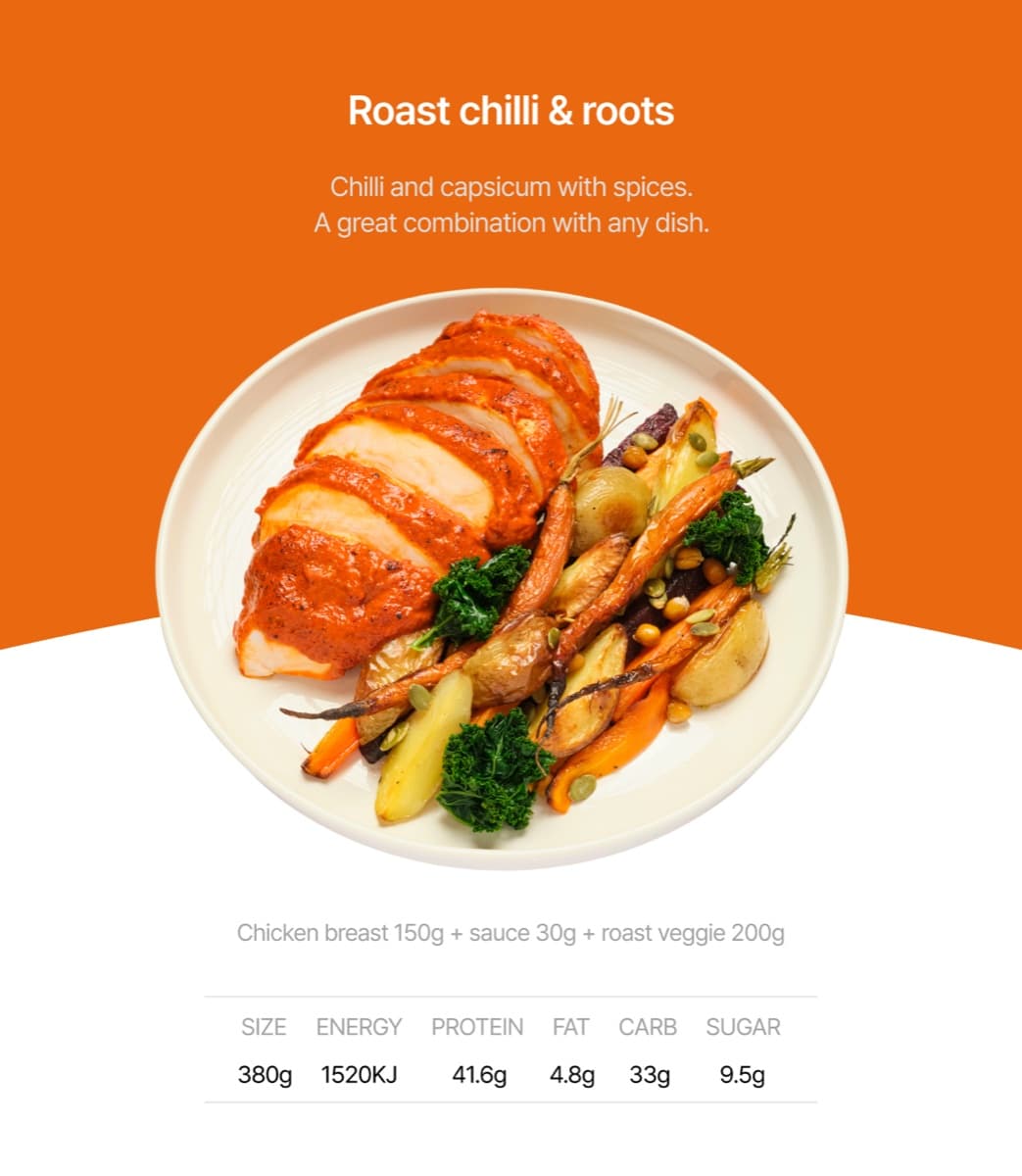 Roast chilli & roots detail 1