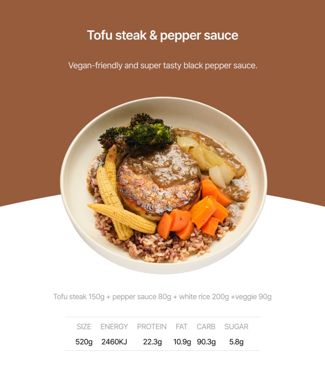 Tofu steak & pepper sauce detail 1