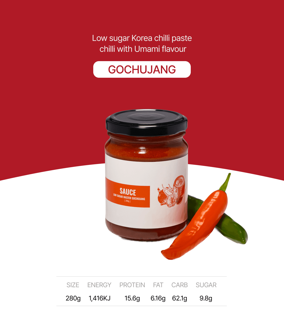 Low sugar master gochujang detail 1